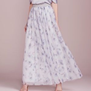 ⬇️NWOT LC Lauren Conrad Dress Up Shop Collection Floral Tulle Boho Maxi Skirt
